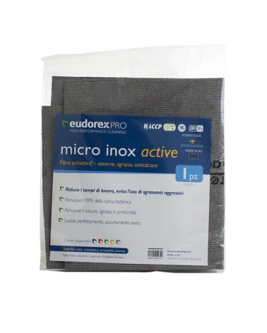 Microfiber Cloth Inox Active Gray Bar 38x28 Cm