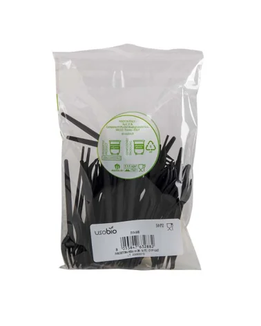 Black Compost Fork 10 Cm 50 Pieces