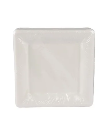 Ivory Biodegradable Square Plates 20cm Pack Of 50