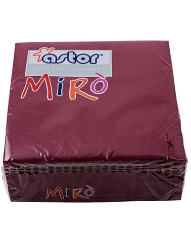 Bordeaux Napkins 2v. Embossed Miro' Size 38x38 Cm, Pack Of 40